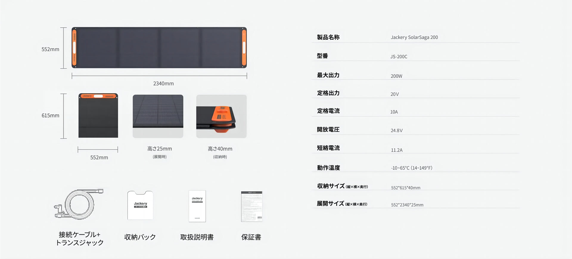 Jackery SolarSaga 200W （JS-200C）ソーラーパネル｜業界トップの変換