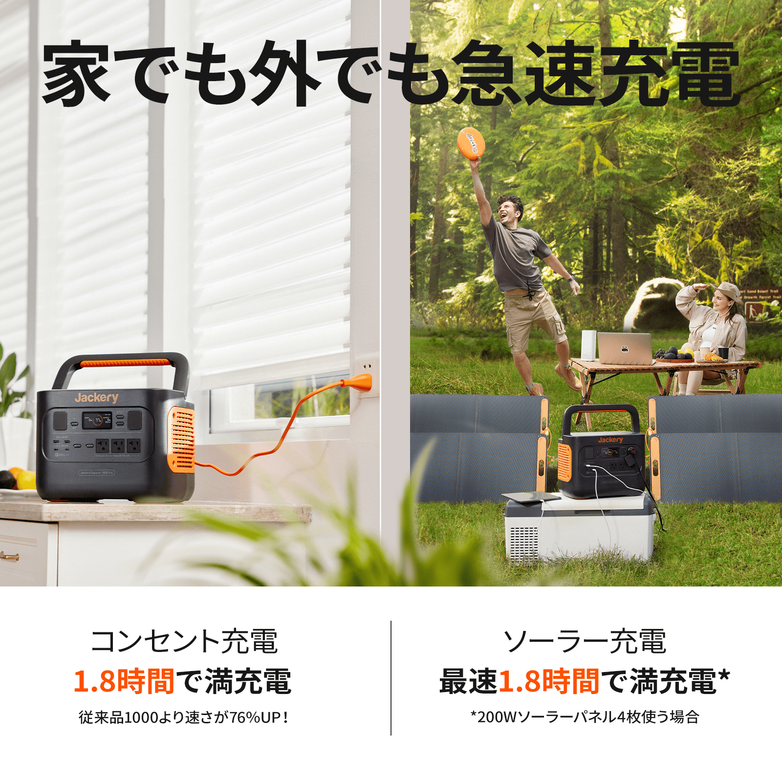 Jackery ポータブル電源 1000 Pro｜コンパクト・高速充電・大容量