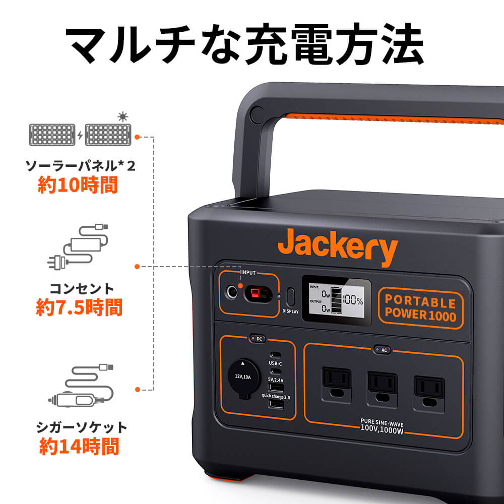 予約販売・5月中旬発送予定】Jackery Solar Generator 1000 ポータブル 